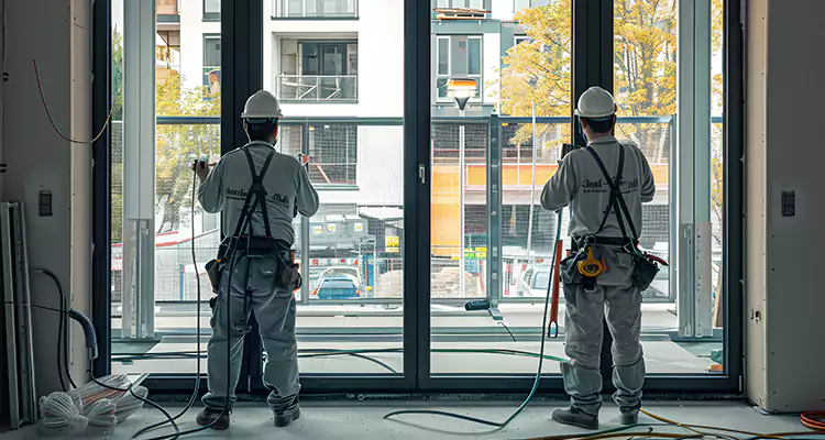 Patio Door Glass Replacement with Built-In Blinds in Northdale, FL